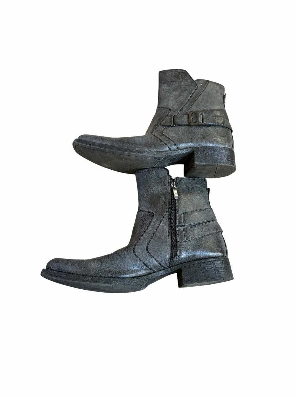 Rock & Republic Men’s Harness Square Toe Faux Leather Harness  Boots Size 13 EUC